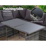 Furniture > Outdoor - Gardeon Outdoor Furniture Dining Setting Sofa Set Lounge Wicker 9 Seater Mixed Grey - Garden Yard