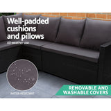 Furniture > Outdoor - Gardeon Outdoor Furniture Dining Setting Sofa Set Wicker 9 Seater Storage Cover Black - Garden Yard