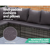 Furniture > Outdoor - Gardeon Outdoor Furniture Dining Setting Sofa Set Wicker 9 Seater Storage Cover Mixed Grey - Garden Yard