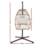 Furniture > Outdoor - Gardeon Outdoor Furniture Egg Hanging Swing Chair Stand Wicker Rattan Hammock - Garden Yard
