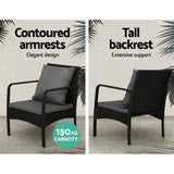Furniture > Outdoor - Gardeon Outdoor Furniture Lounge Table Chairs Garden Patio Wicker Sofa Set - Garden Yard