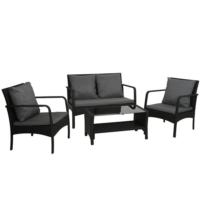 Furniture > Outdoor - Gardeon Outdoor Furniture Lounge Table Chairs Garden Patio Wicker Sofa Set - Garden Yard