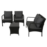 Furniture > Outdoor - Gardeon Outdoor Furniture Lounge Table Chairs Garden Patio Wicker Sofa Set - Garden Yard