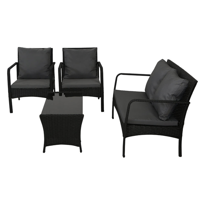 Furniture > Outdoor - Gardeon Outdoor Furniture Lounge Table Chairs Garden Patio Wicker Sofa Set - Garden Yard