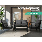 Furniture > Outdoor - Gardeon Outdoor Furniture Lounge Table Chairs Garden Patio Wicker Sofa Set - Garden Yard