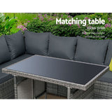 Furniture > Outdoor - Gardeon Outdoor Furniture Patio Set Dining Sofa Table Chair Lounge Garden Wicker Grey - Garden Yard