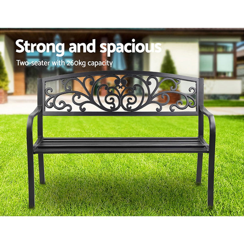Furniture > Outdoor - Gardeon Outdoor Garden Bench - Black - Garden Yard