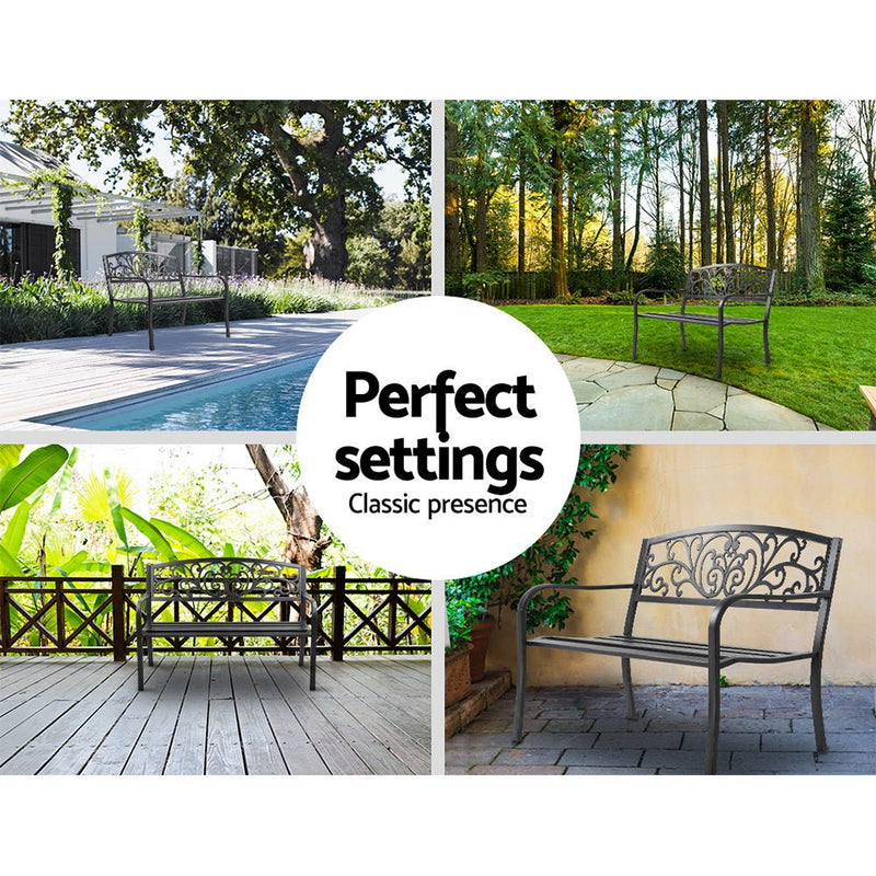 Furniture > Outdoor - Gardeon Outdoor Garden Bench - Black - Garden Yard