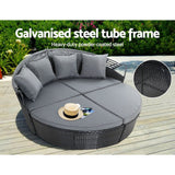 Furniture > Outdoor - Gardeon Outdoor Lounge Setting Patio Furniture Sofa Wicker Garden Rattan Set Day Bed Black - Garden Yard