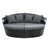 Furniture > Outdoor - Gardeon Outdoor Lounge Setting Patio Furniture Sofa Wicker Garden Rattan Set Day Bed Black - Garden Yard
