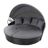 Furniture > Outdoor - Gardeon Outdoor Lounge Setting Sofa Patio Furniture Wicker Garden Rattan Set Day Bed Black - Garden Yard