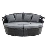 Furniture > Outdoor - Gardeon Outdoor Lounge Setting Sofa Patio Furniture Wicker Garden Rattan Set Day Bed Black - Garden Yard