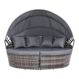 Furniture > Outdoor - Gardeon Outdoor Lounge Setting Sofa Patio Furniture Wicker Garden Rattan Set Day Bed Grey - Garden Yard