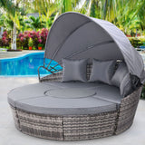 Furniture > Outdoor - Gardeon Outdoor Lounge Setting Sofa Patio Furniture Wicker Garden Rattan Set Day Bed Grey - Garden Yard