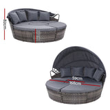 Furniture > Outdoor - Gardeon Outdoor Lounge Setting Sofa Patio Furniture Wicker Garden Rattan Set Day Bed Grey - Garden Yard