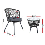 Furniture > Outdoor - Gardeon Outdoor Patio Chair and Table - Black - Garden Yard