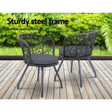 Furniture > Outdoor - Gardeon Outdoor Patio Chair and Table - Black - Garden Yard