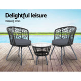 Furniture > Outdoor - Gardeon Outdoor Patio Chair and Table - Black - Garden Yard