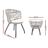 Furniture > Outdoor - Gardeon Outdoor Patio Chair and Table - Grey - Garden Yard