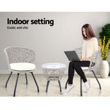 Furniture > Outdoor - Gardeon Outdoor Patio Chair and Table - Grey - Garden Yard