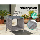 Furniture > Outdoor - Gardeon Outdoor Patio Furniture Recliner Chairs Table Setting Wicker Lounge 5pc Grey - Garden Yard