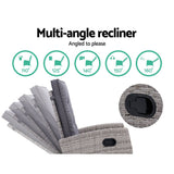 Furniture > Outdoor - Gardeon Outdoor Patio Furniture Recliner Chairs Table Setting Wicker Lounge 5pc Grey - Garden Yard