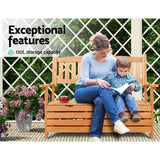 Furniture > Outdoor - Gardeon Outdoor Storage Bench Box Wooden Garden Chair 2 Seat Timber Furniture - Garden Yard