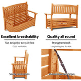 Furniture > Outdoor - Gardeon Outdoor Storage Bench Box Wooden Garden Chair 2 Seat Timber Furniture - Garden Yard