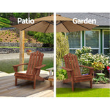 Furniture > Outdoor - Gardeon Outdoor Sun Lounge Beach Chairs Table Setting Wooden Adirondack Patio Chair Brown - Garden Yard