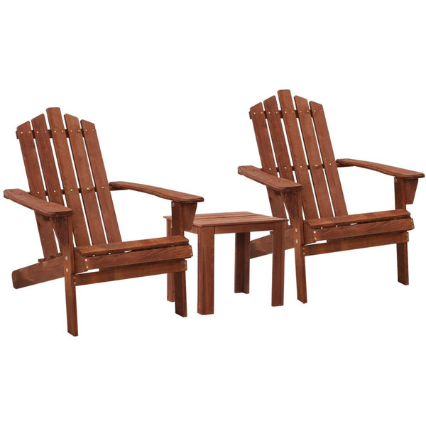 Furniture > Outdoor - Gardeon Outdoor Sun Lounge Beach Chairs Table Setting Wooden Adirondack Patio Chair Brown - Garden Yard