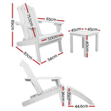 Furniture > Outdoor - Gardeon Outdoor Sun Lounge Beach Chairs Table Setting Wooden Adirondack Patio Chair - Garden Yard