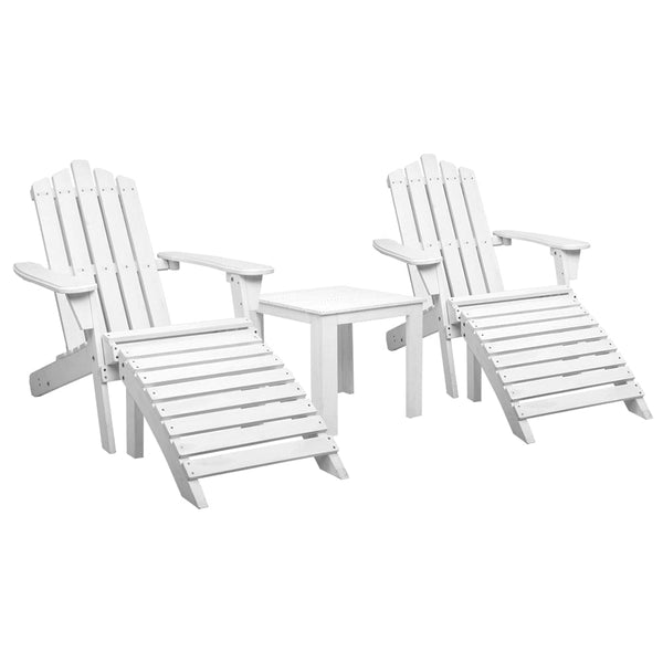 Furniture > Outdoor - Gardeon Outdoor Sun Lounge Beach Chairs Table Setting Wooden Adirondack Patio Chair - Garden Yard