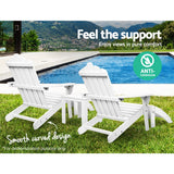 Furniture > Outdoor - Gardeon Outdoor Sun Lounge Beach Chairs Table Setting Wooden Adirondack Patio Chair - Garden Yard