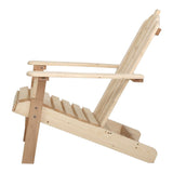 Furniture > Outdoor - Gardeon Outdoor Sun Lounge Beach Chairs Table Setting Wooden Adirondack Patio Natural Wood Chair - Garden Yard