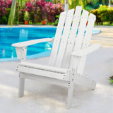 Furniture > Outdoor - Gardeon Outdoor Sun Lounge Beach Chairs Table Setting Wooden Adirondack Patio - White - Garden Yard