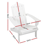 Furniture > Outdoor - Gardeon Outdoor Sun Lounge Beach Chairs Table Setting Wooden Adirondack Patio - White - Garden Yard