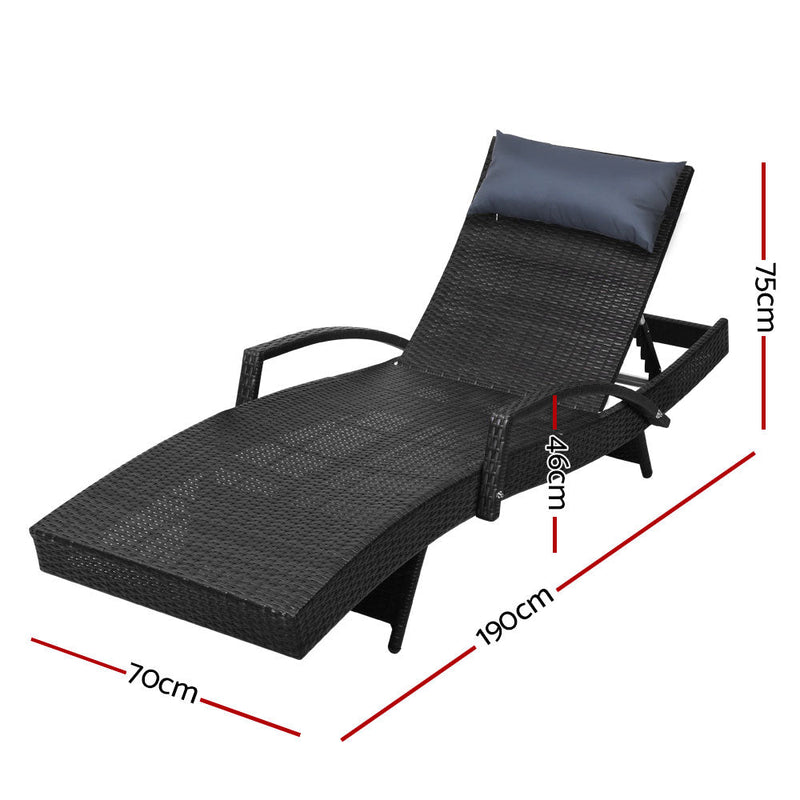 Furniture > Outdoor - Gardeon Outdoor Sun Lounge Furniture Day Bed Wicker Pillow Sofa Set - Garden Yard