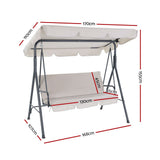 Furniture > Outdoor - Gardeon Outdoor Swing Chair Hammock 3 Seater Garden Canopy Bench Seat Backyard - Garden Yard