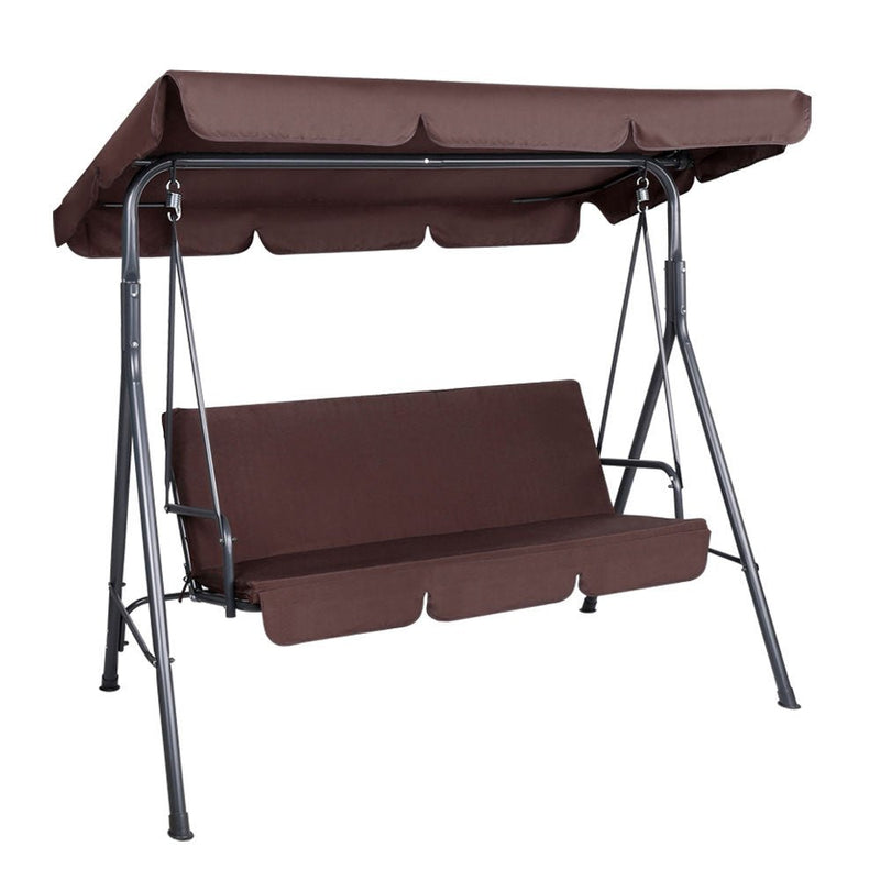 Furniture > Outdoor - Gardeon Outdoor Swing Chair Hammock 3 Seater Garden Canopy Bench Seat Backyard - Garden Yard