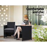 Furniture > Outdoor - Gardeon Patio Furniture Dining Chairs Table Patio Setting Bistro Set Wicker Tea Coffee Cafe Bar Set - Garden Yard