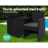 Furniture > Outdoor - Gardeon Patio Furniture Dining Chairs Table Patio Setting Bistro Set Wicker Tea Coffee Cafe Bar Set - Garden Yard