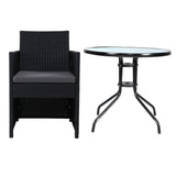 Furniture > Outdoor - Gardeon Patio Furniture Dining Chairs Table Patio Setting Bistro Set Wicker Tea Coffee Cafe Bar Set - Garden Yard