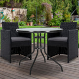 Furniture > Outdoor - Gardeon Patio Furniture Dining Chairs Table Patio Setting Bistro Set Wicker Tea Coffee Cafe Bar Set - Garden Yard