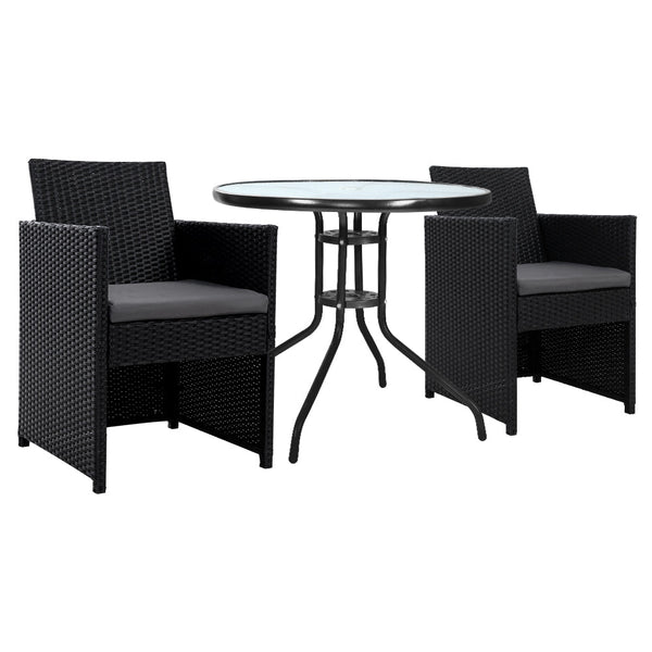 Furniture > Outdoor - Gardeon Patio Furniture Dining Chairs Table Patio Setting Bistro Set Wicker Tea Coffee Cafe Bar Set - Garden Yard