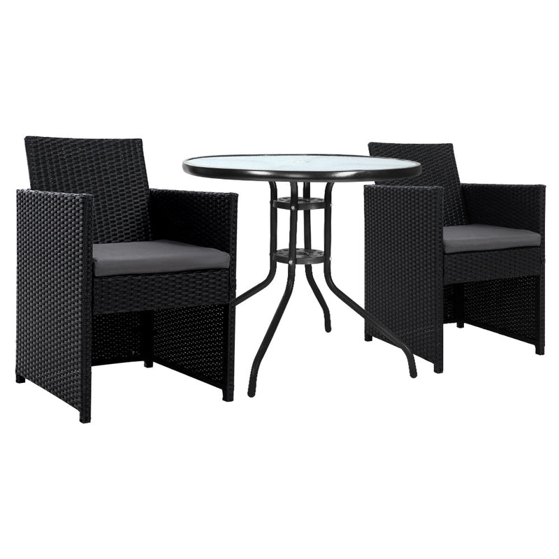 Furniture > Outdoor - Gardeon Patio Furniture Dining Chairs Table Patio Setting Bistro Set Wicker Tea Coffee Cafe Bar Set - Garden Yard
