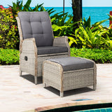 Furniture > Outdoor - Gardeon Recliner Chair Sun lounge Outdoor Setting Patio Furniture Wicker Sofa - Garden Yard