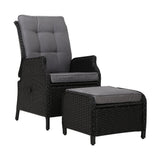 Furniture > Outdoor - Gardeon Recliner Chair Sun lounge Setting Outdoor Furniture Patio Wicker Sofa - Garden Yard