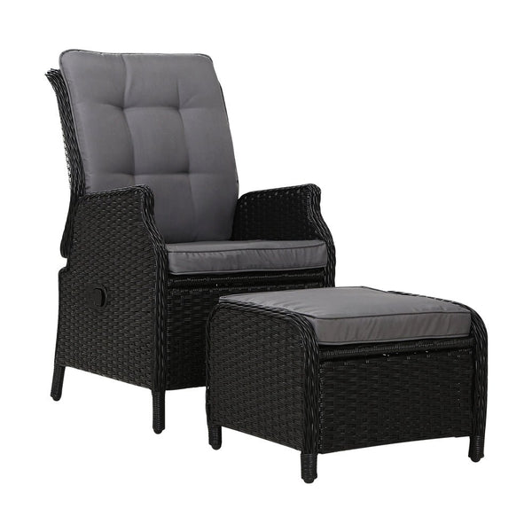 Furniture > Outdoor - Gardeon Recliner Chair Sun lounge Setting Outdoor Furniture Patio Wicker Sofa - Garden Yard