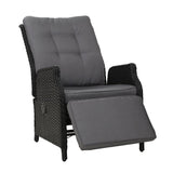 Furniture > Outdoor - Gardeon Recliner Chair Sun lounge Setting Outdoor Furniture Patio Wicker Sofa - Garden Yard