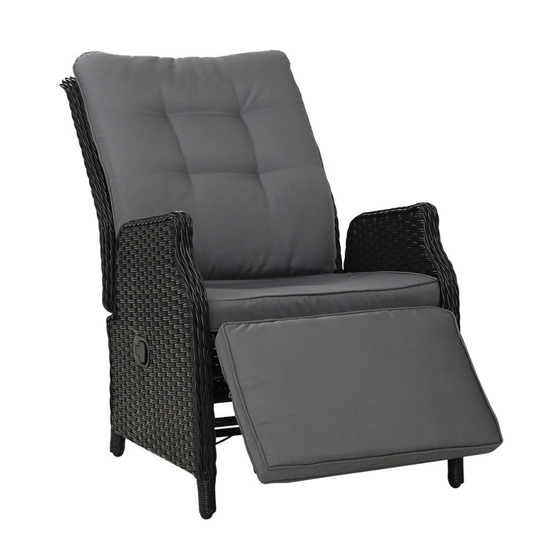 Furniture > Outdoor - Gardeon Recliner Chair Sun lounge Setting Outdoor Furniture Patio Wicker Sofa - Garden Yard